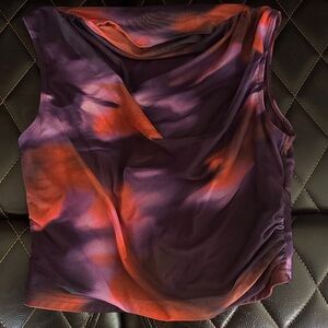 Vibrant Women's Skirt Set in Purple and Orange